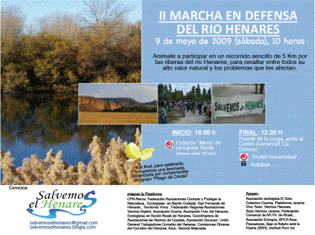 9 de Mayo: II Marcha en Defensa del Henares y su cuenca en Alcalá